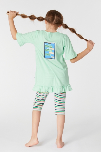 Resim 2-8 Yaş Kız Çocuk Pijama-Tun - 703-Ağaç Yeşili