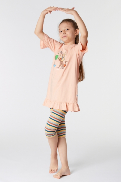 Resim 10-16 Yaş Kız Çocuk Gecelik-Tun - 411-Uçuk Pembe