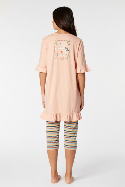 Resim 10-16 Yaş Kız Çocuk Gecelik-Tun - 411-Uçuk Pembe