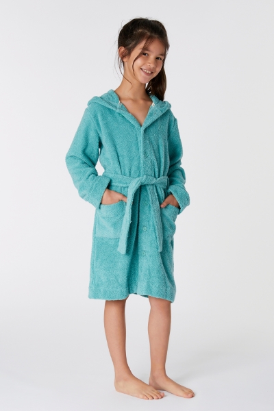 Resim Pamuklu Havlu Bornoz-Rob - 717-Puslu Yeşil