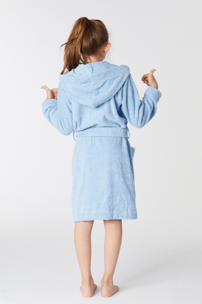 Resim Pamuklu Havlu Bornoz-Rob - 816-Toz Mavi