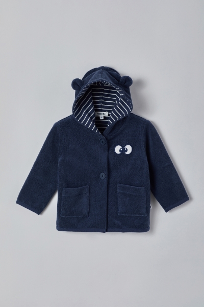 Resim Kapüşonlu Bebek Sweatshirt-Jkh - 874-Insignia Mavi