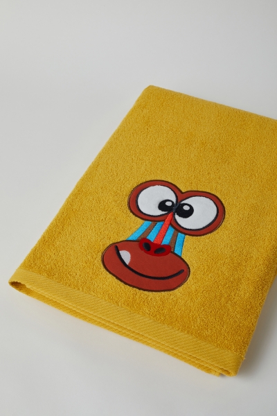 Resim Pamuklu Büyük Ebat Plaj Havlusu-Stw - 614-Limon Sarı