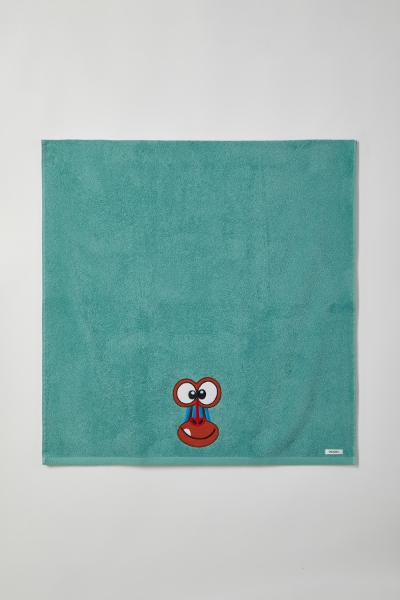 Resim Pamuklu Büyük Ebat Plaj Havlusu-Stw - 717-Puslu Yeşil