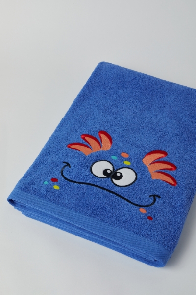 Resim Pamuklu Büyük Ebat Plaj Havlusu-Stw - 837-Koyu Mavi