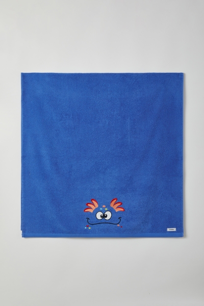 Resim Pamuklu Büyük Ebat Plaj Havlusu-Stw - 837-Koyu Mavi