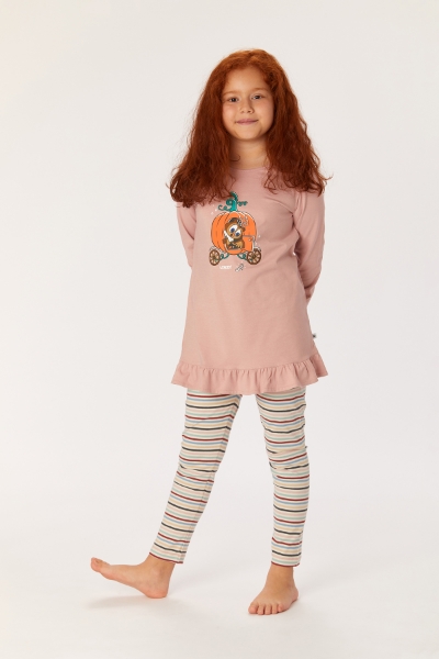 Resim 2-8 Yaş Kız Çocuk Pijama-Tul - 360-Vizon Pembe