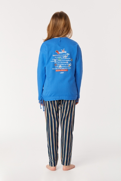 Resim 2-8 Yaş Kız Çocuk Pijama-Bsl - 832-Açık Mavi