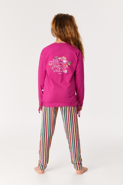 Resim 2-8 Yaş Kız Çocuk Pijama-Bsl - 467-Fuşya 