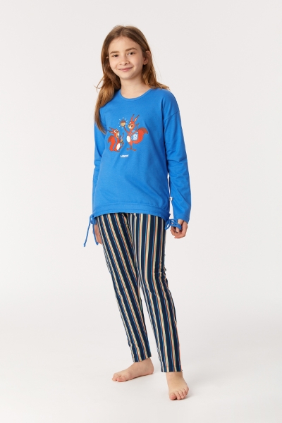 Resim 10-16 Yaş Kız Çocuk Pijama-Bsl - 832-Açık Mavi
