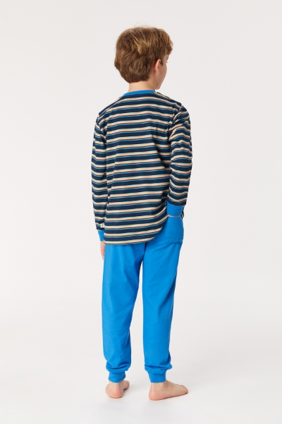 Resim 10-16 Yaş Erkek Çocuk Pijama-Plc - 911-Sincap Temalı Çok Renkli Lacivert