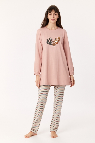 Resim Kadın Pijama-Blb - 360-Vizon Pembe