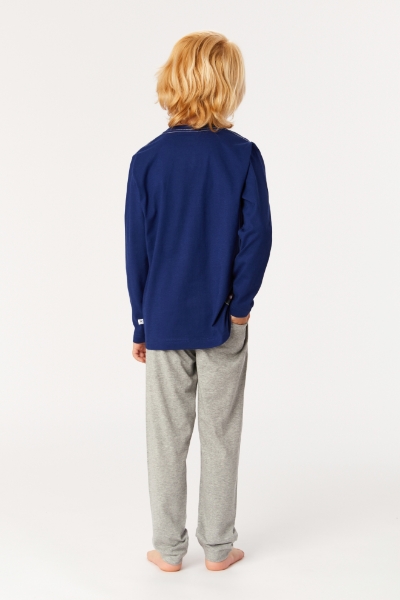 Resim 2-8 Yaş Erkek Çocuk Pijama-Plu - 869-Mor Lacivert