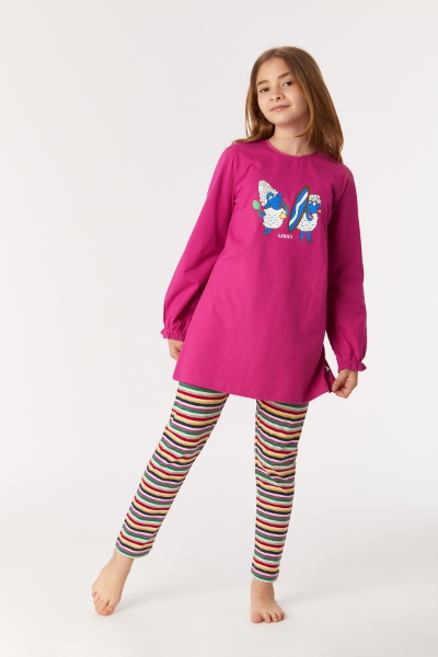 Resim 2-8 Yaş Kız Çocuk Pijama-Blb - 467-Fuşya 
