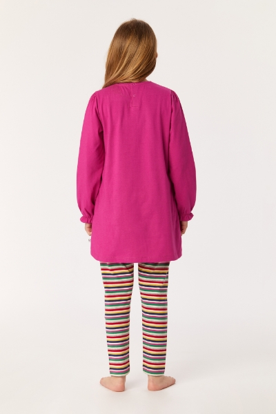 Resim 10-16 Yaş Kız Çocuk Pijama-Blb - 467-Fuşya 