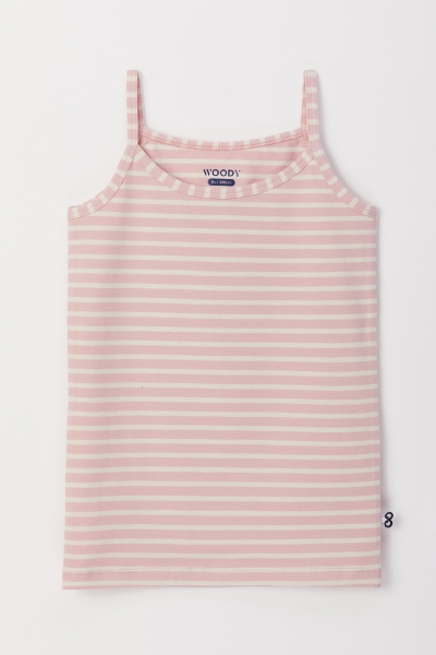 Resim 10-16 Yaş Kız Çocuk Atlet-Veg - 936-Baykuş Temalı Çizgili Pembe