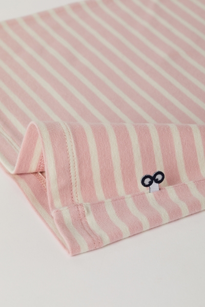 Resim 2-8 Yaş Kız Çocuk Atlet-Veg - 936-Baykuş Temalı Çizgili Pembe