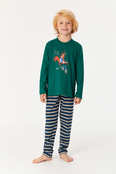 Resim 10-16 Yaş Erkek Çocuk Pijama-Pls - 785-Nefti Yeşili