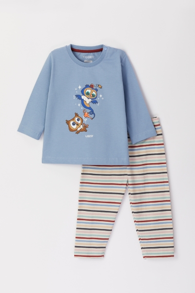 Resim Pamuklu Erkek Bebek Pijama-Pls - 819-Lila