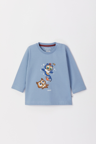 Resim Pamuklu Erkek Bebek Pijama-Pls - 819-Lila