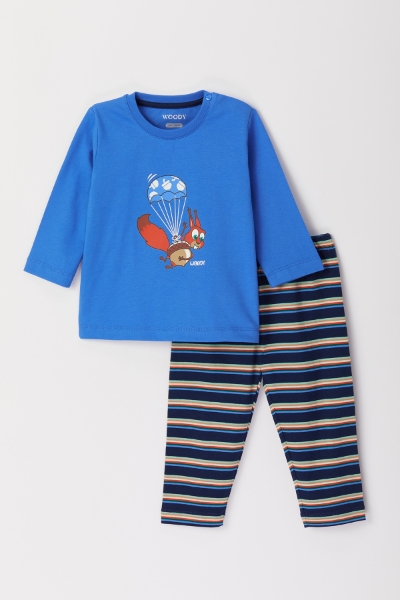 Resim Pamuklu Erkek Bebek Pijama-Pls - 832-Açık Mavi