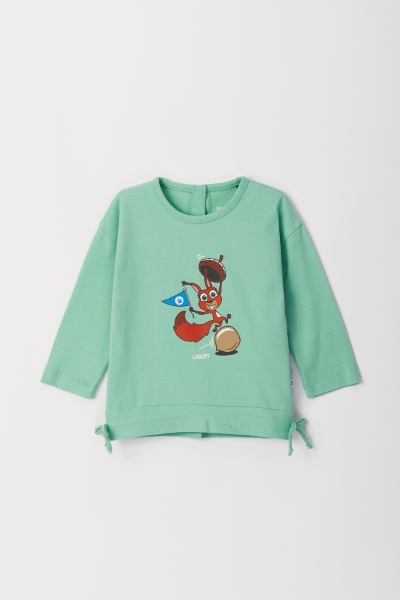 Resim Pamuklu Kız Bebek Pijama-Bsl - 718-Neptün Yeşili