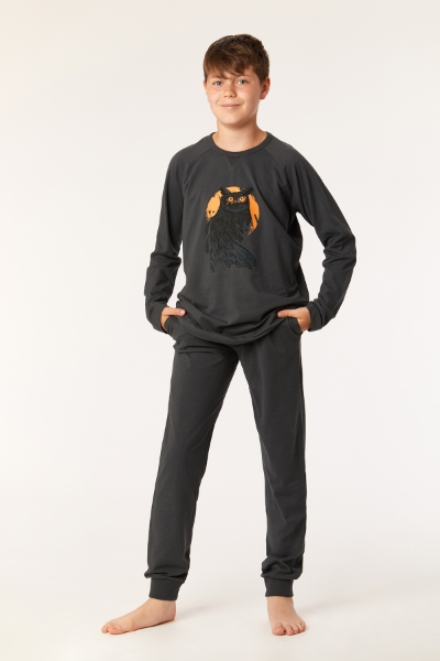 Resim 2-8 Yaş Erkek Çocuk Pijama-Qrl - 176-Antrasit 