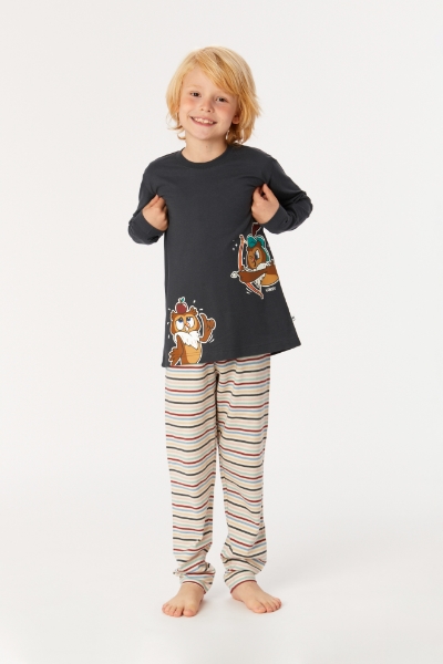 Resim 10-16 Yaş Erkek Çocuk Pijama-Plu - 176-Antrasit 