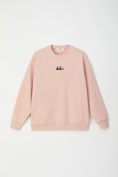 Resim Unisex Sweatshirt-Slh - 446-Toz Pembe