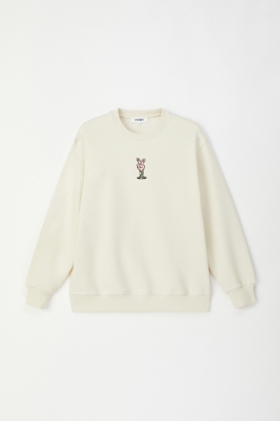 Resim Unisex Sweatshirt-Slh - 110-Ekru