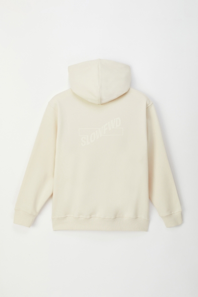 Resim Unisex Fermuarlı ve Kapüşonlu Sweatshirt-Sld - 110-Ekru