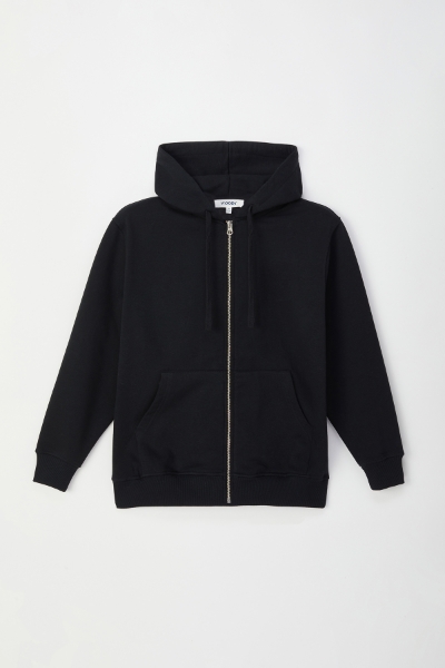 Resim Unisex Fermuarlı ve Kapüşonlu Sweatshirt-Sld - 197-Siyah