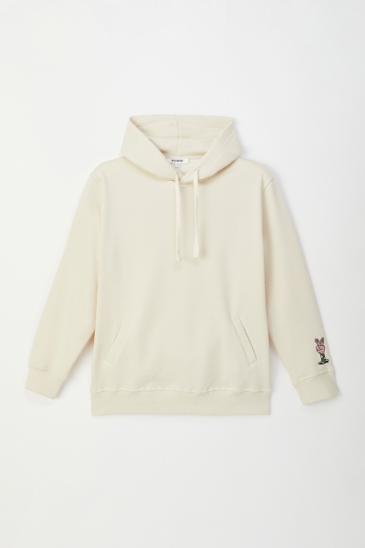 Resim Unisex Kapüşonlu Sweatshirt-Slc - 110-Ekru