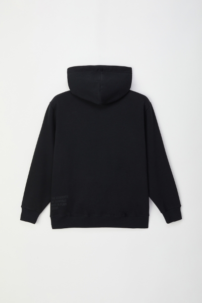 Resim Unisex Kapüşonlu Sweatshirt-Slc - 197-Siyah