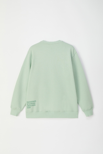 Resim Unisex Sweatshirt-Slh - 711-Küf Yeşili