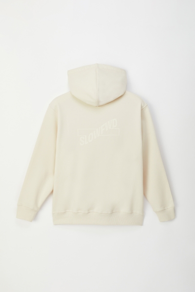 Resim Unisex Kapüşonlu Sweatshirt-Slc - 110-Ekru