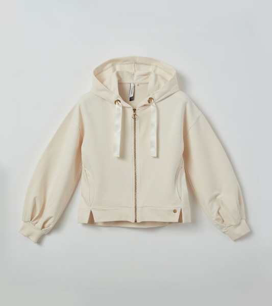 Resim Kapüşonlu Sweatshirt-Lhf - 112-Ekru 