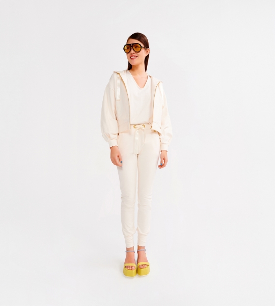 Resim Kapüşonlu Sweatshirt-Lhf - 112-Ekru 