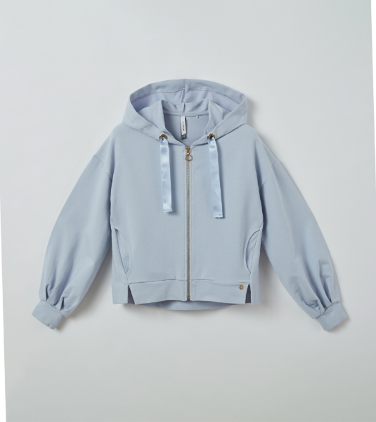 Resim Kapüşonlu Sweatshirt-Lhf - 836-Lila 