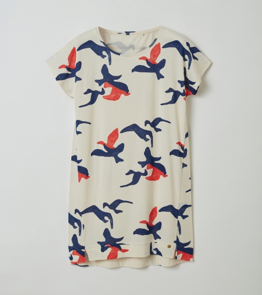 Resim Düşük kol detaylı elbise-Ldg - 975-Uçan Kuşlar