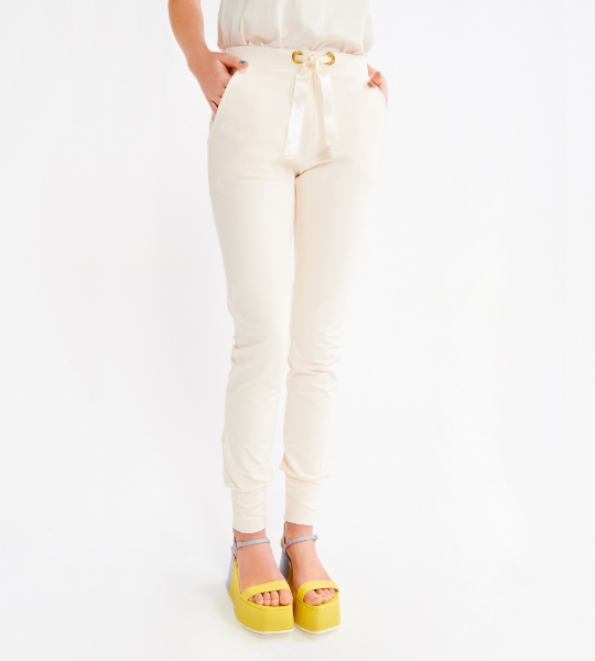 Resim Havuç jogger pantolon-Lhe - 112-Ekru 