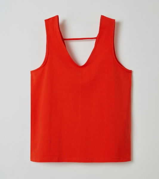 Resim Sırtı V detaylı bluz-Lha - 433-Nar Çiçeği