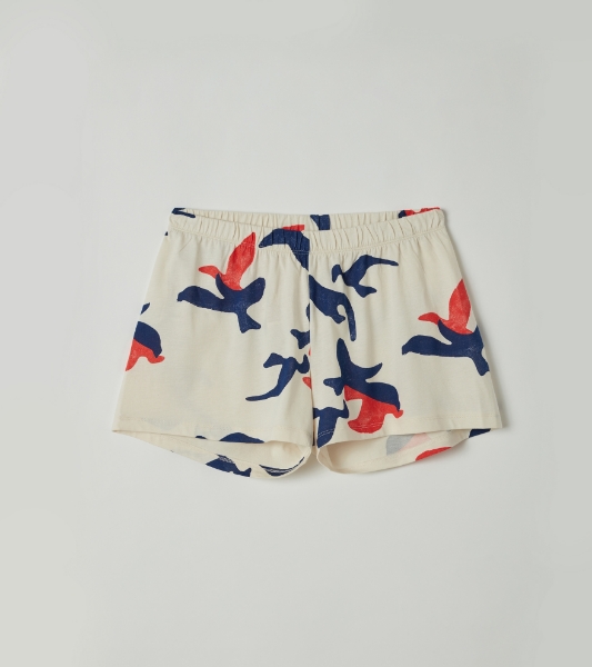Resim Pamuklu şort-Lpo - 975-Uçan Kuşlar