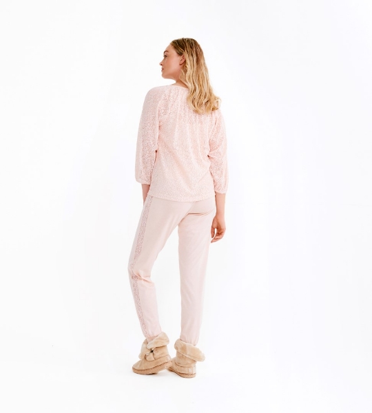 Resim Astarlı rahat kesim bluz-Lle - 405-Şeftali Pembesi