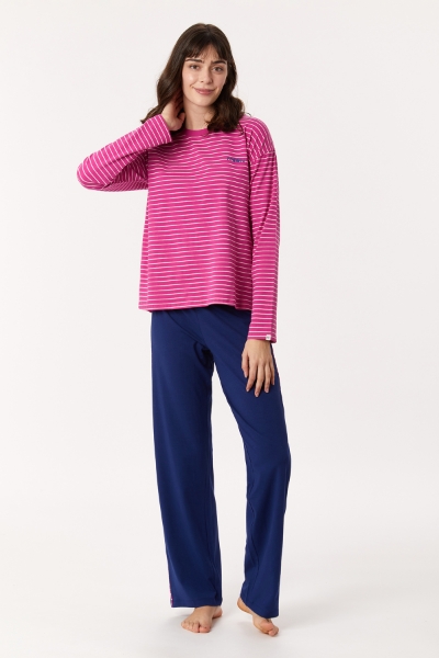 Resim Kadın Pijama-Ypa - 926-Koyun Temalı Fuşya