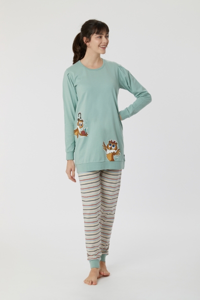Resim Kadın Pijama-Pop - 806-Deniz Yeşili