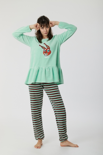 Resim Kadın Pijama-Pdl - 718-Neptün Yeşili