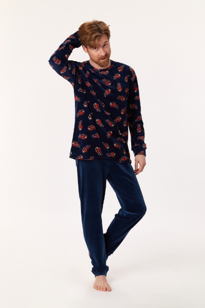 Resim Erkek Pijama-Plc - 906-Sincap Desenli Lacivert 