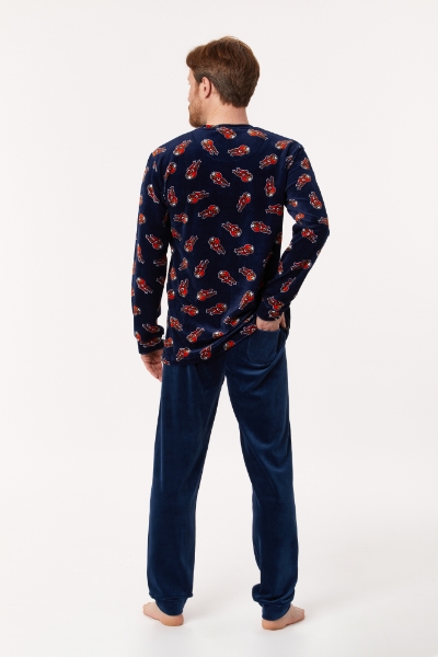 Resim Erkek Pijama-Plc - 906-Sincap Desenli Lacivert 