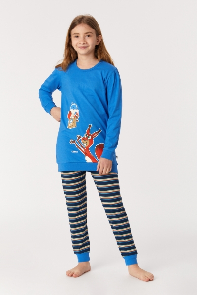 Resim 2-8 Yaş Kız Çocuk Pijama-Pop - 832-Açık Mavi